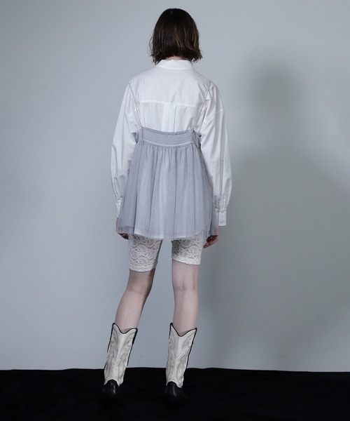 ROSE BUD(ローズバッド)の「【WEB・一部店舗限定】チュールキャミセットブラウス(シャツ/ブラウス・レディース・ブルー/ホワイト・M)」の7枚目の写真