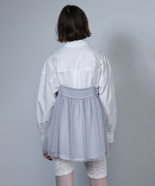 ROSE BUD(ローズバッド)の「【WEB・一部店舗限定】チュールキャミセットブラウス(シャツ/ブラウス・レディース・ブルー/ホワイト・M)」の9枚目の写真