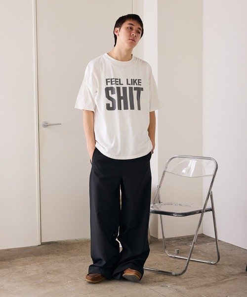 REMI RELIEF(レミレリーフ)の「REMI RELIEF/レミレリーフ HARD SP加工20/-天竺BIGサイズ (SHIT) Tシャツ(Tシャツ/カットソー・メンズ・オフホワイト/ブラック・M/L/XL)」の8枚目の写真