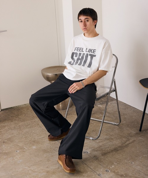 REMI RELIEF(レミレリーフ)の「REMI RELIEF/レミレリーフ HARD SP加工20/-天竺BIGサイズ (SHIT) Tシャツ(Tシャツ/カットソー・メンズ・オフホワイト/ブラック・M/L/XL)」の10枚目の写真