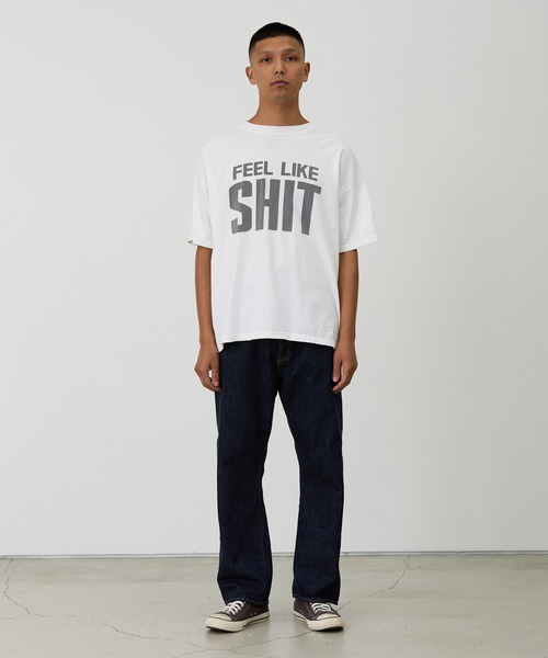 REMI RELIEF(レミレリーフ)の「REMI RELIEF/レミレリーフ HARD SP加工20/-天竺BIGサイズ (SHIT) Tシャツ(Tシャツ/カットソー・メンズ・オフホワイト/ブラック・M/L/XL)」の12枚目の写真