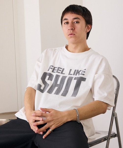 REMI RELIEF(レミレリーフ)の「REMI RELIEF/レミレリーフ HARD SP加工20/-天竺BIGサイズ (SHIT) Tシャツ(Tシャツ/カットソー・メンズ・オフホワイト/ブラック・M/L/XL)」の15枚目の写真