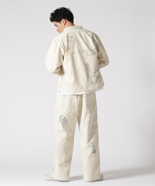 schott（ショット）の「Schott/ショット/PAINT BACK SATIN COVERALL/ペイント バックサテン カバーオール（ミリタリージャケット・メンズ・ホワイト・XL/2XL/L/M）」の18枚目の写真