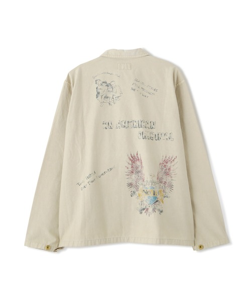 schott（ショット）の「Schott/ショット/PAINT BACK SATIN COVERALL/ペイント バックサテン カバーオール（ミリタリージャケット・メンズ・ホワイト・XL/2XL/L/M）」の10枚目の写真