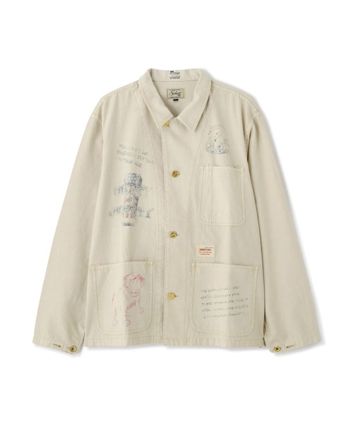 schott（ショット）の「Schott/ショット/PAINT BACK SATIN COVERALL/ペイント バックサテン カバーオール（ミリタリージャケット・メンズ・ホワイト・XL/2XL/L/M）」の9枚目の写真