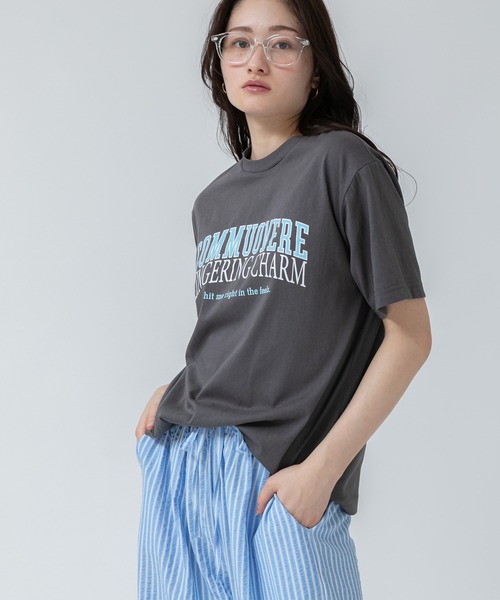 shalom club 韓国 グレー トップス Tシャツ shalom club 韓国 グレー