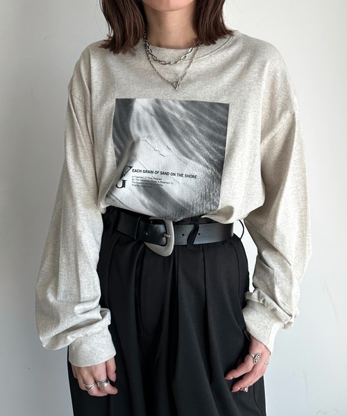 apres jour mignon(アプレジュールミニョン)の「プリントロンT【ZOZOTOWN限定アイテム】(Tシャツ/カットソー・レディース・ホワイト系その他2/ナチュラル/杢グレー/オフホワイト/ブラック・フリー/X-LARGE)」の4枚目の写真
