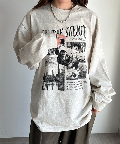 apres jour mignon(アプレジュールミニョン)の「プリントロンT【ZOZOTOWN限定アイテム】(Tシャツ/カットソー・レディース・ホワイト系その他2/ナチュラル/杢グレー/オフホワイト/ブラック・フリー/X-LARGE)」の5枚目の写真