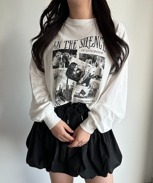 apres jour mignon(アプレジュールミニョン)の「プリントロンT【ZOZOTOWN限定アイテム】(Tシャツ/カットソー・レディース・ホワイト系その他2/ナチュラル/杢グレー/オフホワイト/ブラック・フリー/X-LARGE)」の2枚目の写真