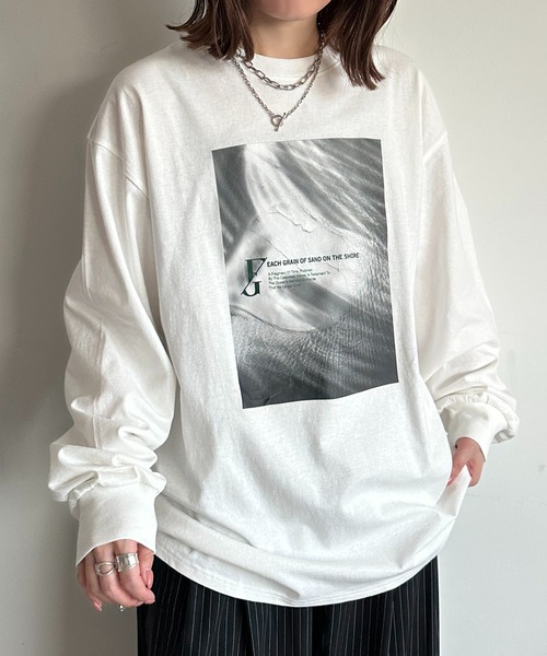 apres jour mignon(アプレジュールミニョン)の「プリントロンT【ZOZOTOWN限定アイテム】(Tシャツ/カットソー・レディース・ホワイト系その他2/ナチュラル/杢グレー/オフホワイト/ブラック・フリー/X-LARGE)」の6枚目の写真