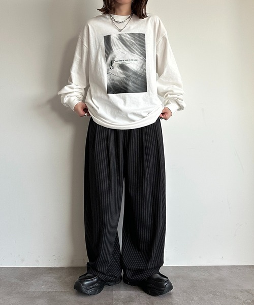 apres jour mignon(アプレジュールミニョン)の「プリントロンT【ZOZOTOWN限定アイテム】(Tシャツ/カットソー・レディース・ホワイト系その他2/ナチュラル/杢グレー/オフホワイト/ブラック・フリー/X-LARGE)」の9枚目の写真