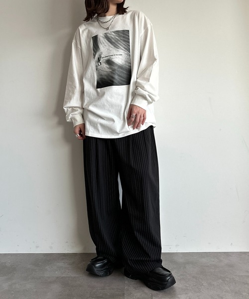 apres jour mignon(アプレジュールミニョン)の「プリントロンT【ZOZOTOWN限定アイテム】(Tシャツ/カットソー・レディース・ホワイト系その他2/ナチュラル/杢グレー/オフホワイト/ブラック・フリー/X-LARGE)」の10枚目の写真