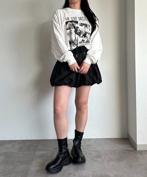 apres jour mignon(アプレジュールミニョン)の「プリントロンT【ZOZOTOWN限定アイテム】(Tシャツ/カットソー・レディース・ホワイト系その他2/ナチュラル/杢グレー/オフホワイト/ブラック・フリー/X-LARGE)」の14枚目の写真
