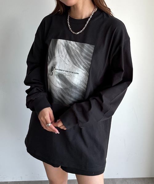 apres jour mignon(アプレジュールミニョン)の「プリントロンT【ZOZOTOWN限定アイテム】(Tシャツ/カットソー・レディース・ホワイト系その他2/ナチュラル/杢グレー/オフホワイト/ブラック・フリー/X-LARGE)」の17枚目の写真