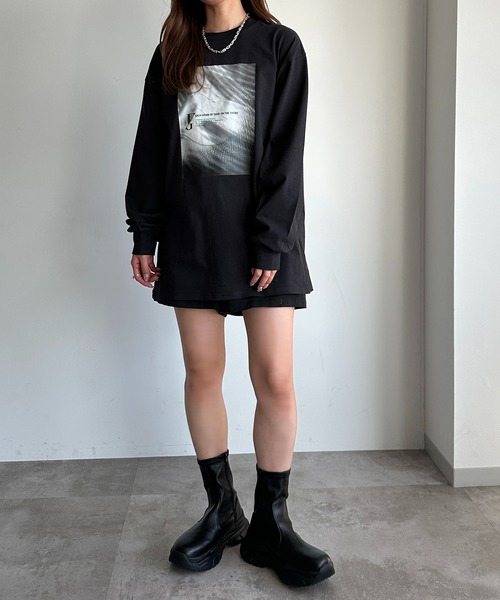 apres jour mignon(アプレジュールミニョン)の「プリントロンT【ZOZOTOWN限定アイテム】(Tシャツ/カットソー・レディース・ホワイト系その他2/ナチュラル/杢グレー/オフホワイト/ブラック・フリー/X-LARGE)」の19枚目の写真