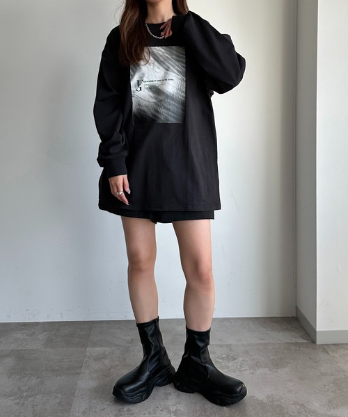 apres jour mignon(アプレジュールミニョン)の「プリントロンT【ZOZOTOWN限定アイテム】(Tシャツ/カットソー・レディース・ホワイト系その他2/ナチュラル/杢グレー/オフホワイト/ブラック・フリー/X-LARGE)」の20枚目の写真