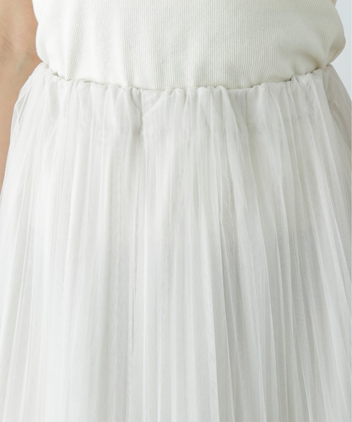 N.（N. Natural Beauty Basic）（エヌエヌナチュラルビューティーベーシック）の「ランダムプリーツチュールスカート（スカート・レディース・オフホワイト/チャコールグレー・MEDIUM/SMALL）」の13枚目の写真