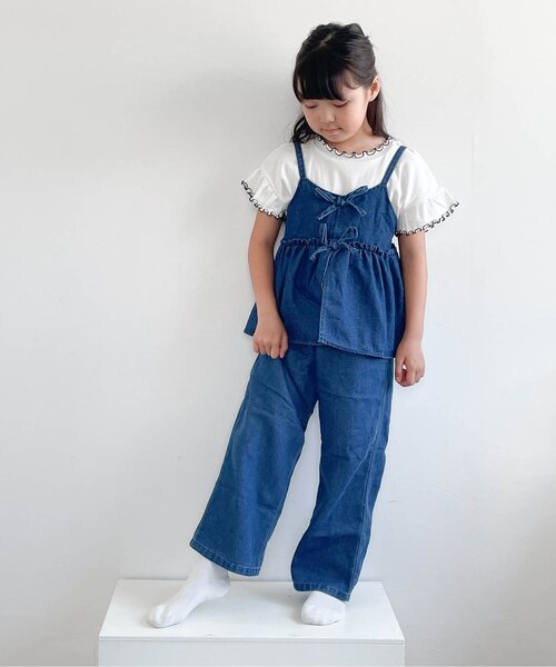 ジュニア対応】リボンビスチェ&フリルタックパンツ2Pセット