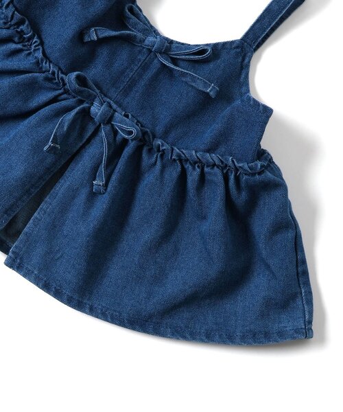 apres les cours（アプレレクール）の「【ジュニア対応】リボンビスチェ&フリルタックパンツ2Pセット（セットアップ・キッズ・インディゴブルー/チャコール/ブラック・140/90/100/110/120/130）」の17枚目の写真