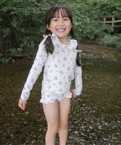 apres les cours(アプレレクール)の「【UVカット/ベビー&キッズ】ラッシュガード付きフリル水着(水着・キッズ・ピンク/その他3・80/90/100/110/120/130/140)」の4枚目の写真