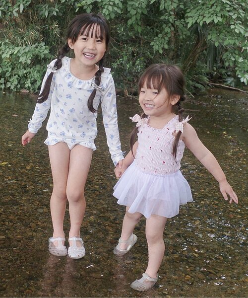 apres les cours(アプレレクール)の「【UVカット/ベビー&キッズ】ラッシュガード付きフリル水着(水着・キッズ・ピンク/その他3・80/90/100/110/120/130/140)」の5枚目の写真