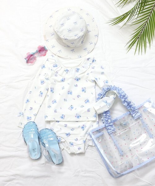 apres les cours(アプレレクール)の「【UVカット/ベビー&キッズ】ラッシュガード付きフリル水着(水着・キッズ・ピンク/その他3・80/90/100/110/120/130/140)」の7枚目の写真