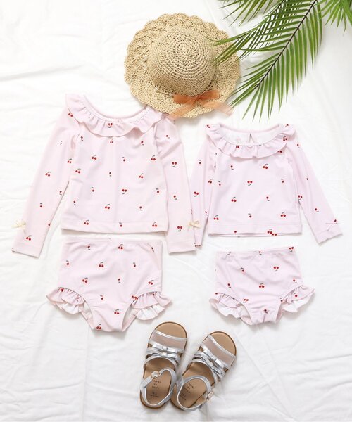 apres les cours(アプレレクール)の「【UVカット/ベビー&キッズ】ラッシュガード付きフリル水着(水着・キッズ・ピンク/その他3・80/90/100/110/120/130/140)」の8枚目の写真