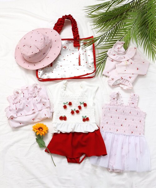 apres les cours(アプレレクール)の「【UVカット/ベビー&キッズ】ラッシュガード付きフリル水着(水着・キッズ・ピンク/その他3・80/90/100/110/120/130/140)」の10枚目の写真