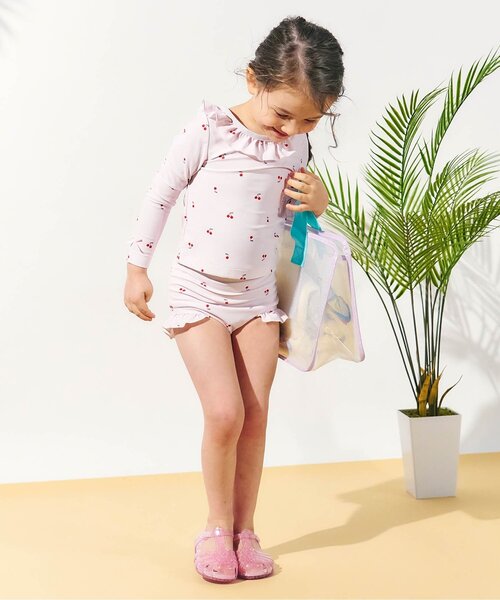 apres les cours(アプレレクール)の「【UVカット/ベビー&キッズ】ラッシュガード付きフリル水着(水着・キッズ・ピンク/その他3・80/90/100/110/120/130/140)」の12枚目の写真