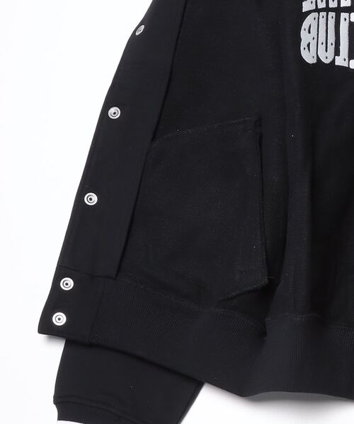 ビリオネアボーイズクラブ　スタジャン　ベイジュ セール】EMBROIDERED LOGO SWEAT VARSITY JACKET（スタジャン