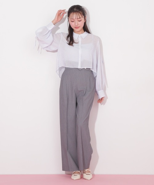 セール】◇バックギャザーシアーシャツ（シャツ/ブラウス）｜JILL by