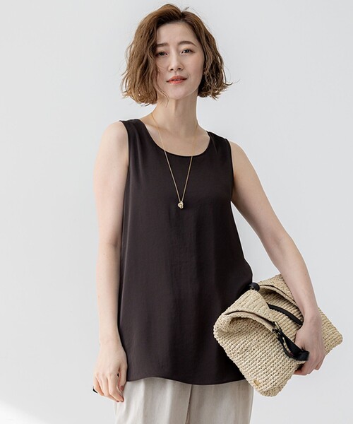 Oggi5月号掲載】ミスティサテン タンクトップ（タンクトップ）｜23区