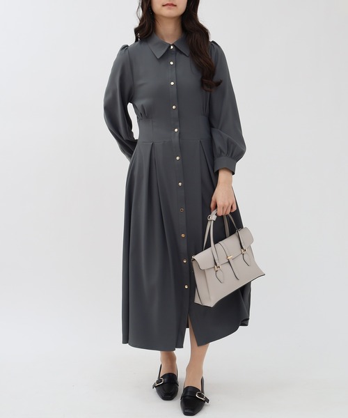 TRUDEA（トルディア）の「コルセットシャツワンピース（ワンピース・レディース・グレー/カーキ・SMALL/MEDIUM/LARGE）」の2枚目の写真