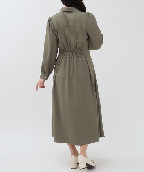 TRUDEA（トルディア）の「コルセットシャツワンピース（ワンピース・レディース・グレー/カーキ・SMALL/MEDIUM/LARGE）」の5枚目の写真