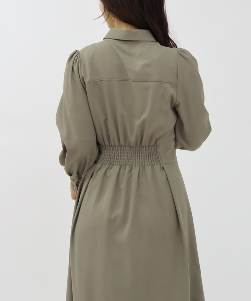 TRUDEA（トルディア）の「コルセットシャツワンピース（ワンピース・レディース・グレー/カーキ・SMALL/MEDIUM/LARGE）」の8枚目の写真