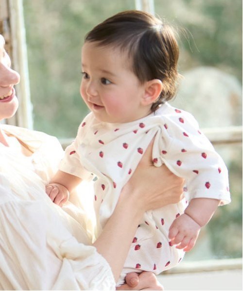 petit main（プティマイン）の「【弱酸性】7分袖2WAYオール（ロンパース・キッズ・ライトカーキ/ブルーグレー/サーモンピンク/ラベンダー・50-70cm）」の4枚目の写真