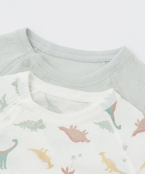 petit main（プティマイン）の「【弱酸性】7分袖2WAYオール（ロンパース・キッズ・ライトカーキ/ブルーグレー/サーモンピンク/ラベンダー・50-70cm）」の17枚目の写真