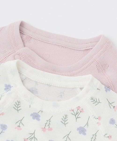 petit main（プティマイン）の「【弱酸性】7分袖2WAYオール（ロンパース・キッズ・ライトカーキ/ブルーグレー/サーモンピンク/ラベンダー・50-70cm）」の16枚目の写真