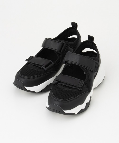 Honeys（ハニーズ）の「スニーカーサンダル（サンダル・レディース・ブラック/ブラック×ホワイト・L/LL/M/S）」の9枚目の写真