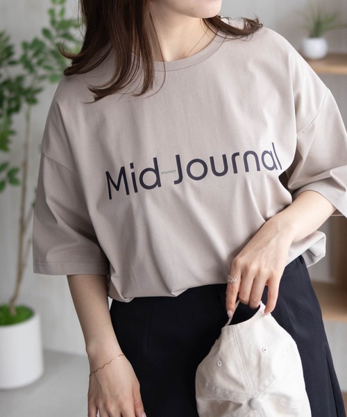 HusHusH（ハッシュアッシュ）の「HusHusH ロゴプリントチュニック（Tシャツ/カットソー・レディース・ブラック/オフホワイト/ベージュ・L/M）」の3枚目の写真