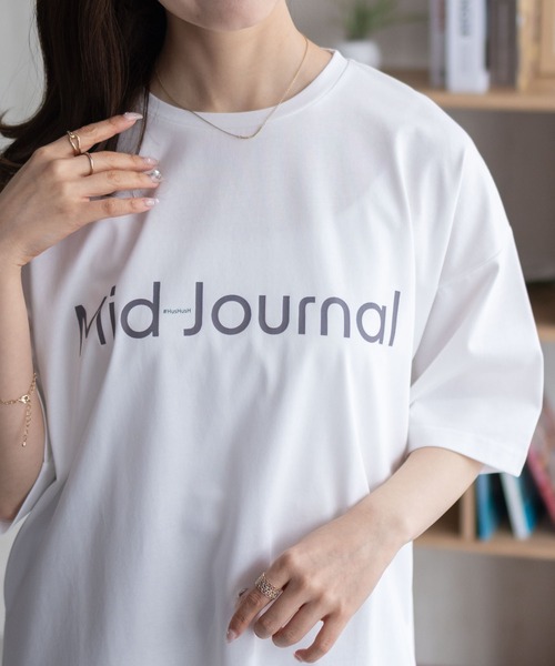 HusHusH（ハッシュアッシュ）の「HusHusH ロゴプリントチュニック（Tシャツ/カットソー・レディース・ブラック/オフホワイト/ベージュ・L/M）」の6枚目の写真