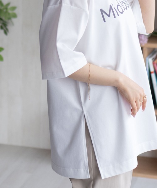 HusHusH（ハッシュアッシュ）の「HusHusH ロゴプリントチュニック（Tシャツ/カットソー・レディース・ブラック/オフホワイト/ベージュ・L/M）」の7枚目の写真