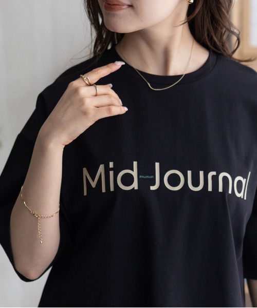 HusHusH（ハッシュアッシュ）の「HusHusH ロゴプリントチュニック（Tシャツ/カットソー・レディース・ブラック/オフホワイト/ベージュ・L/M）」の10枚目の写真