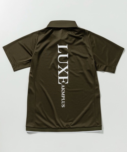 LUXEAKMPLUS(リュクスエイケイエムプラス)の「LUXEAKMPLUS(リュクスエイケイエムプラス)ゴルフ バックロゴ 半袖ポロシャツ(吸水速乾 / UVカット)(ポロシャツ・メンズ・カーキ/ホワイト/ブラック・S/M/L/XL/XXL)」の19枚目の写真