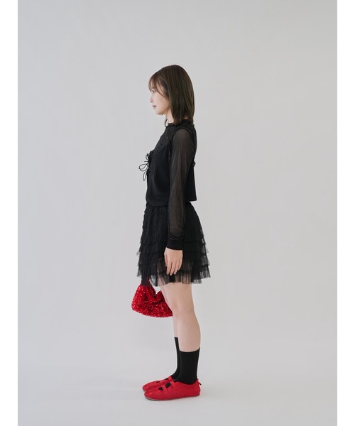 SAVE THE QUEEN イタリア製 シースルー長袖トップス 華やか且つモード艶っぽシースルーSHIRT トップス – ONE PEACE