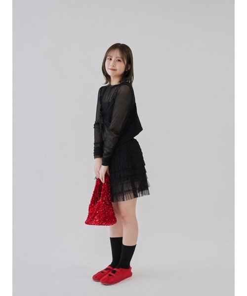 cunii 】シンプル シアートップス シースルー シースルー