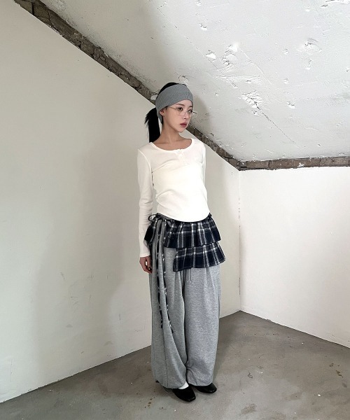 セール】【レイヤードコーデに最適！】 フリル カンカン チェック