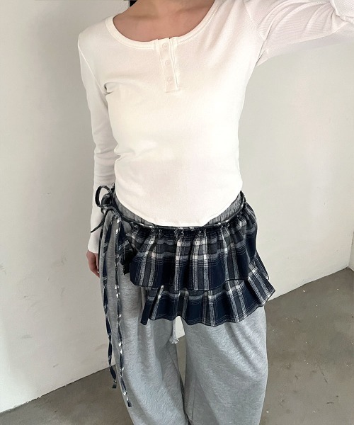 セール】【レイヤードコーデに最適！】 フリル カンカン チェック