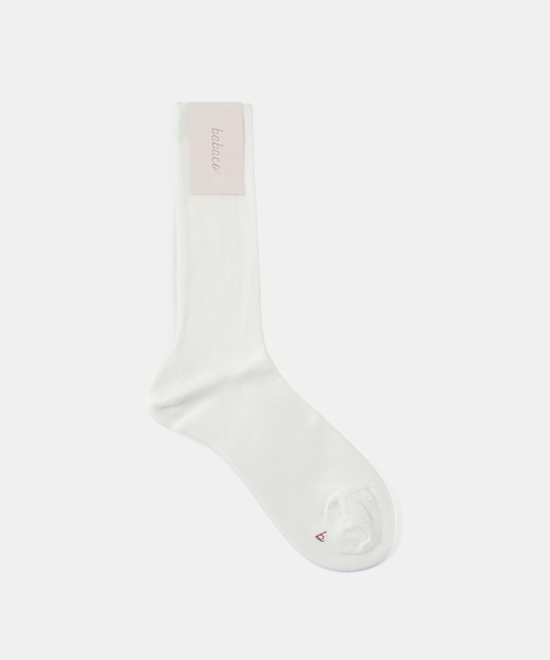 IENA（イエナ）の「babaco/ババコ Cotton Fine Ribbed Socks ソックス BA02-BN60（ソックス/靴下・レディース・ホワイト/カーキ・FREE）」の2枚目の写真