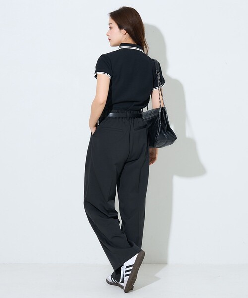 U.S. POLO ASSN.（ユーエスポロアッスン）の「U.S. POLO ASSN./ユーエスポロアッスン 別注 ライン入りワンポイント刺繍ポロシャツ　限定展開（ポロシャツ・レディース・ナチュラル/ブラック/ネイビー/イエロー/ブラウン/グレー・ﾌﾘ-）」の13枚目の写真